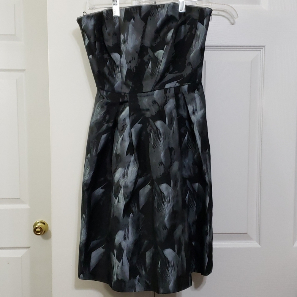 White house black market strapless black silver 6